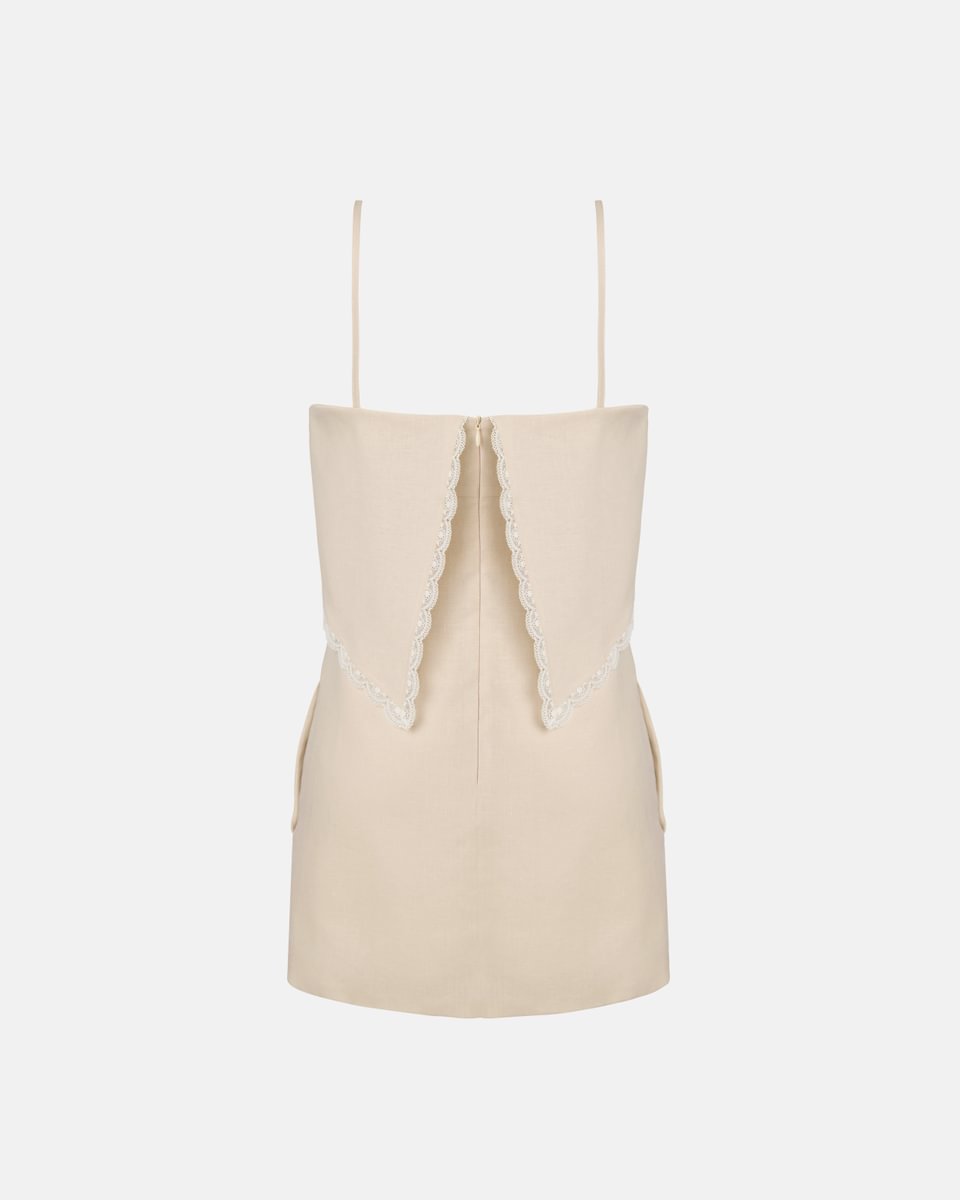 MINI-DRESS IN TAUPE