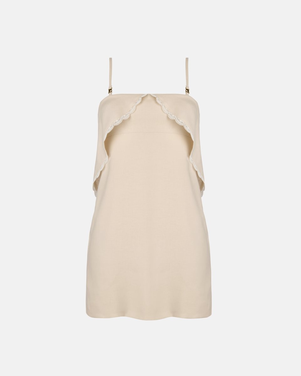 MINI-DRESS IN TAUPE