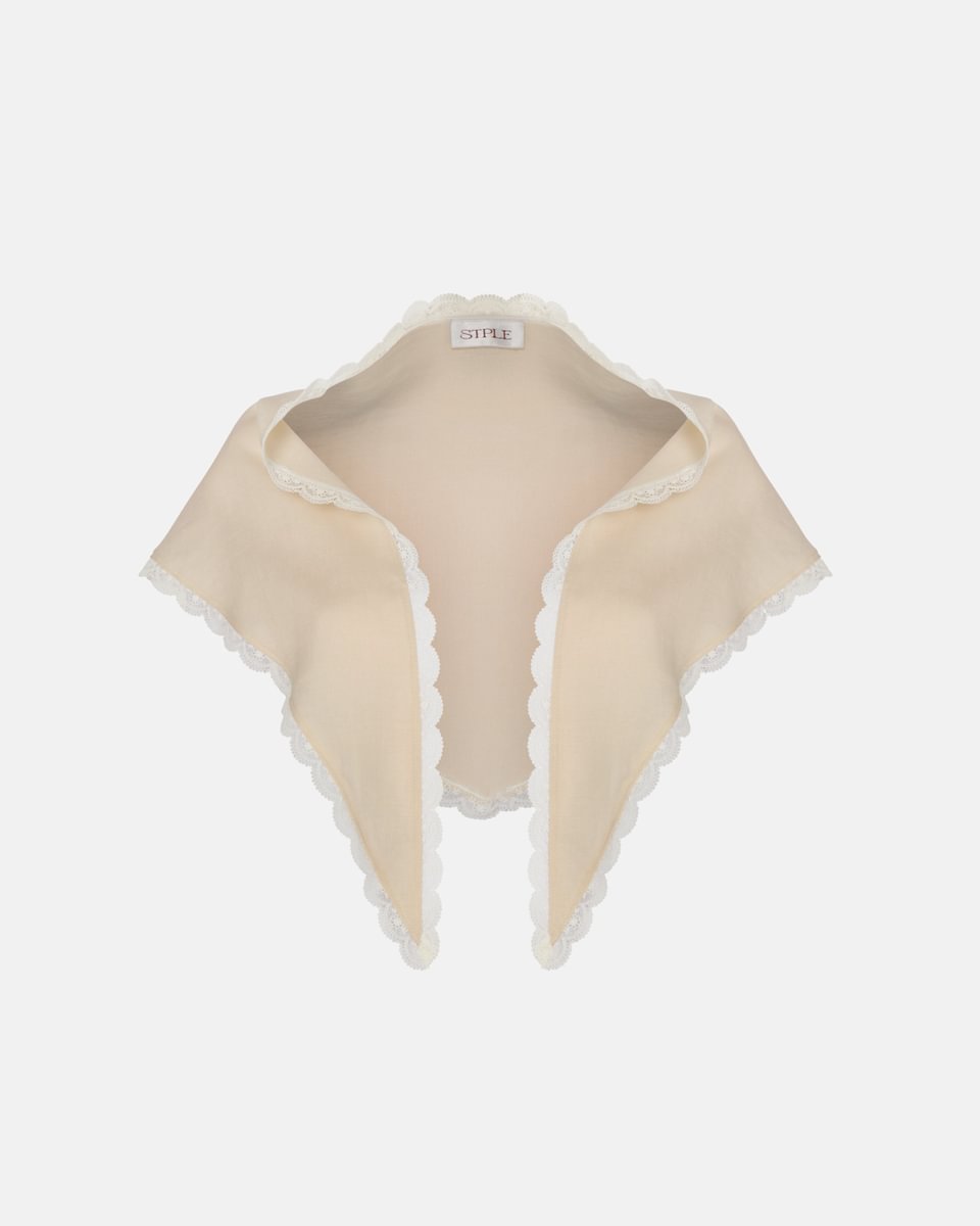 LACE SCARF IN TAUPE