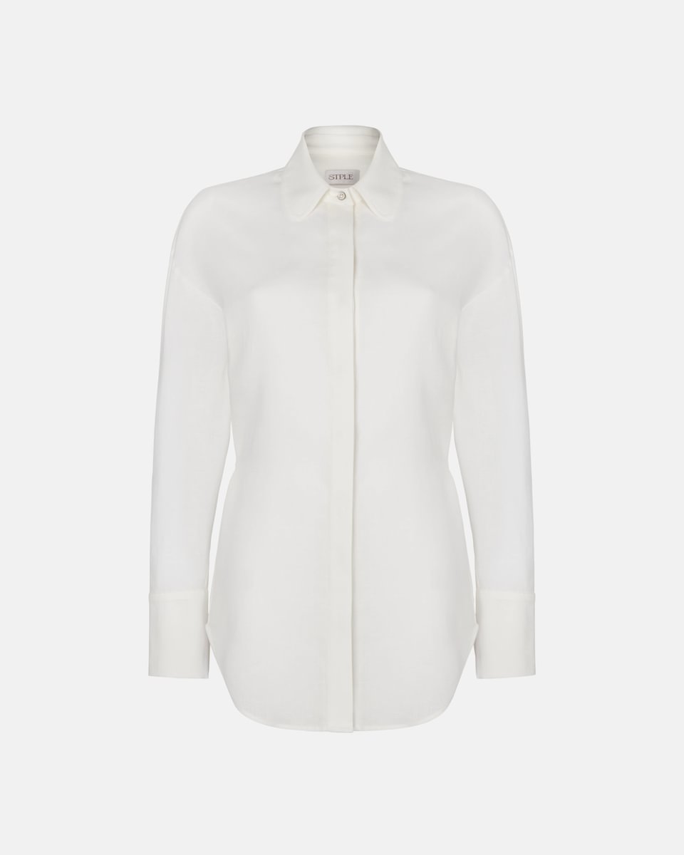 LONGLINE SHIRT IN WHITE