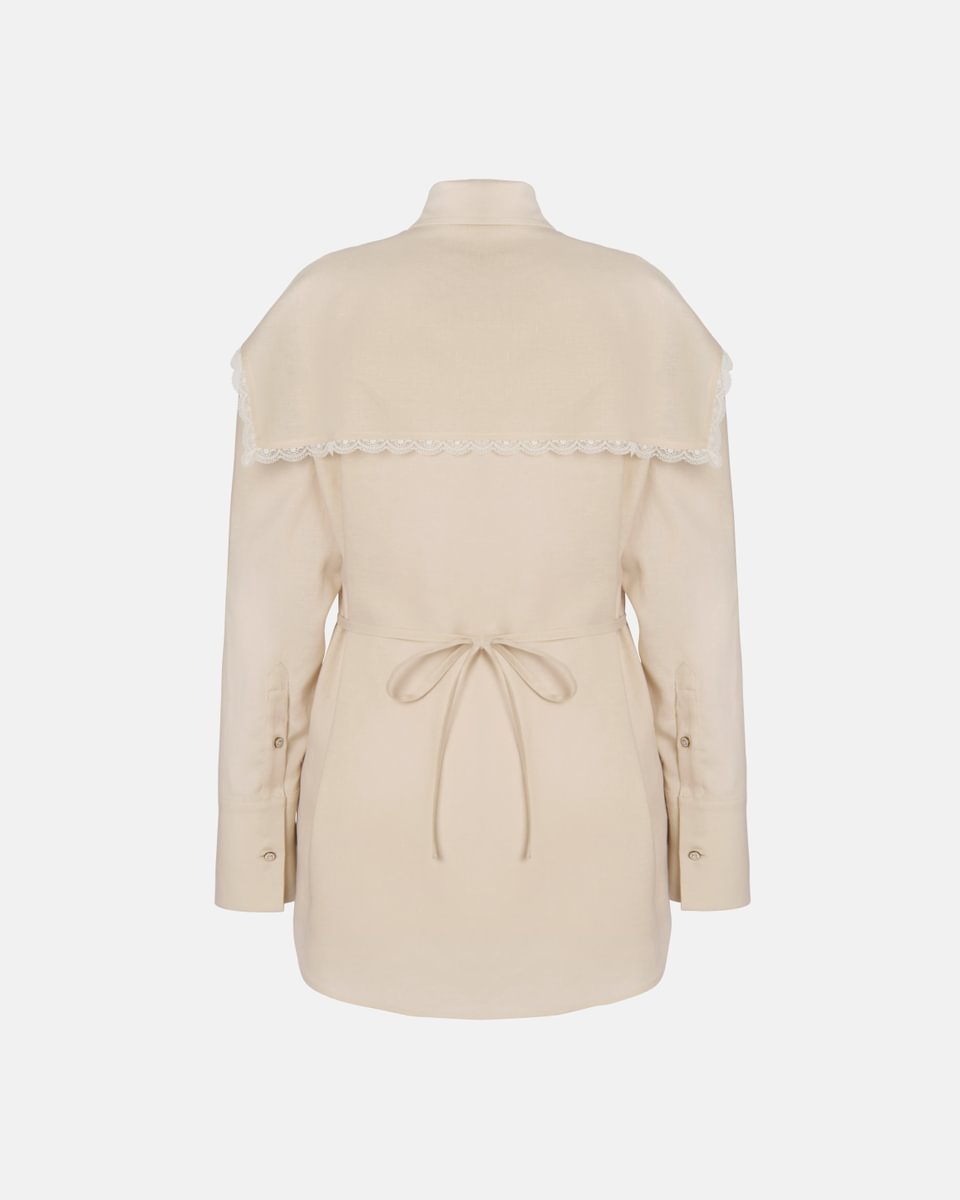 LONGLINE SHIRT IN TAUPE