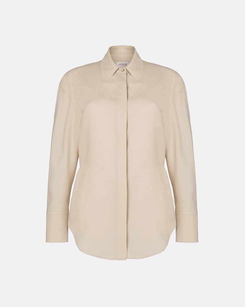 LONGLINE SHIRT IN TAUPE