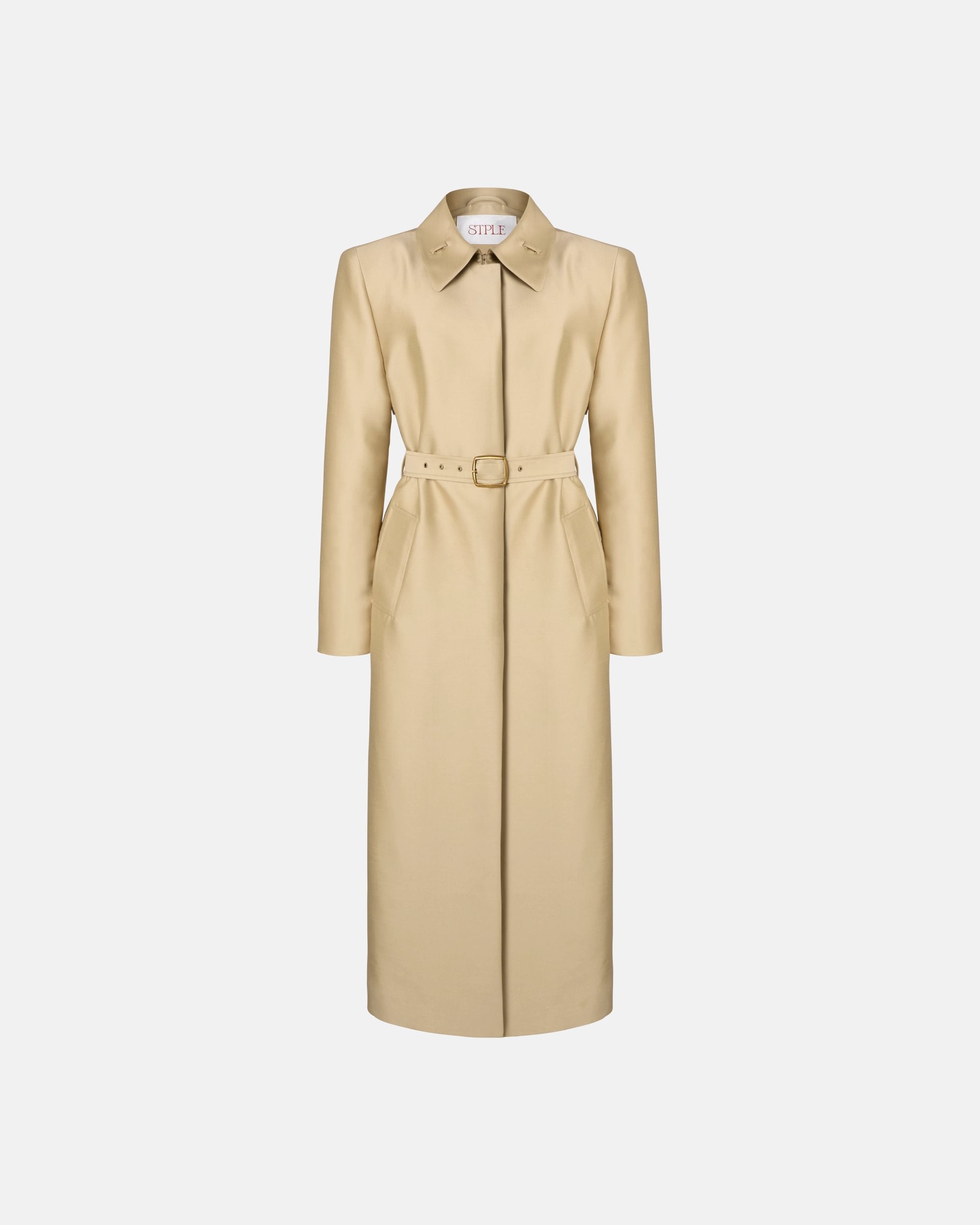 WOOL AND SILK MIX TRENCH COAT