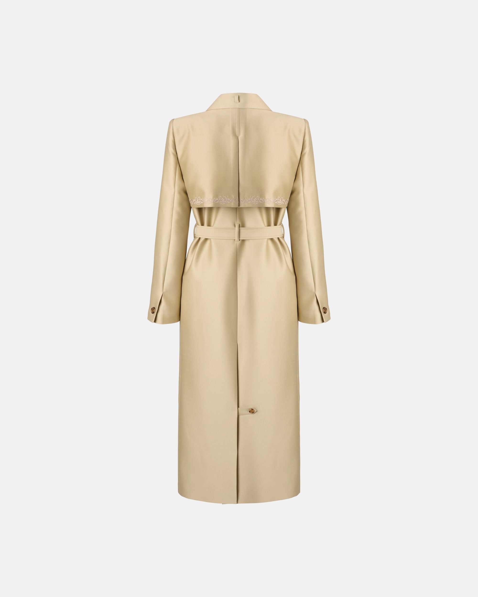WOOL AND SILK MIX TRENCH COAT
