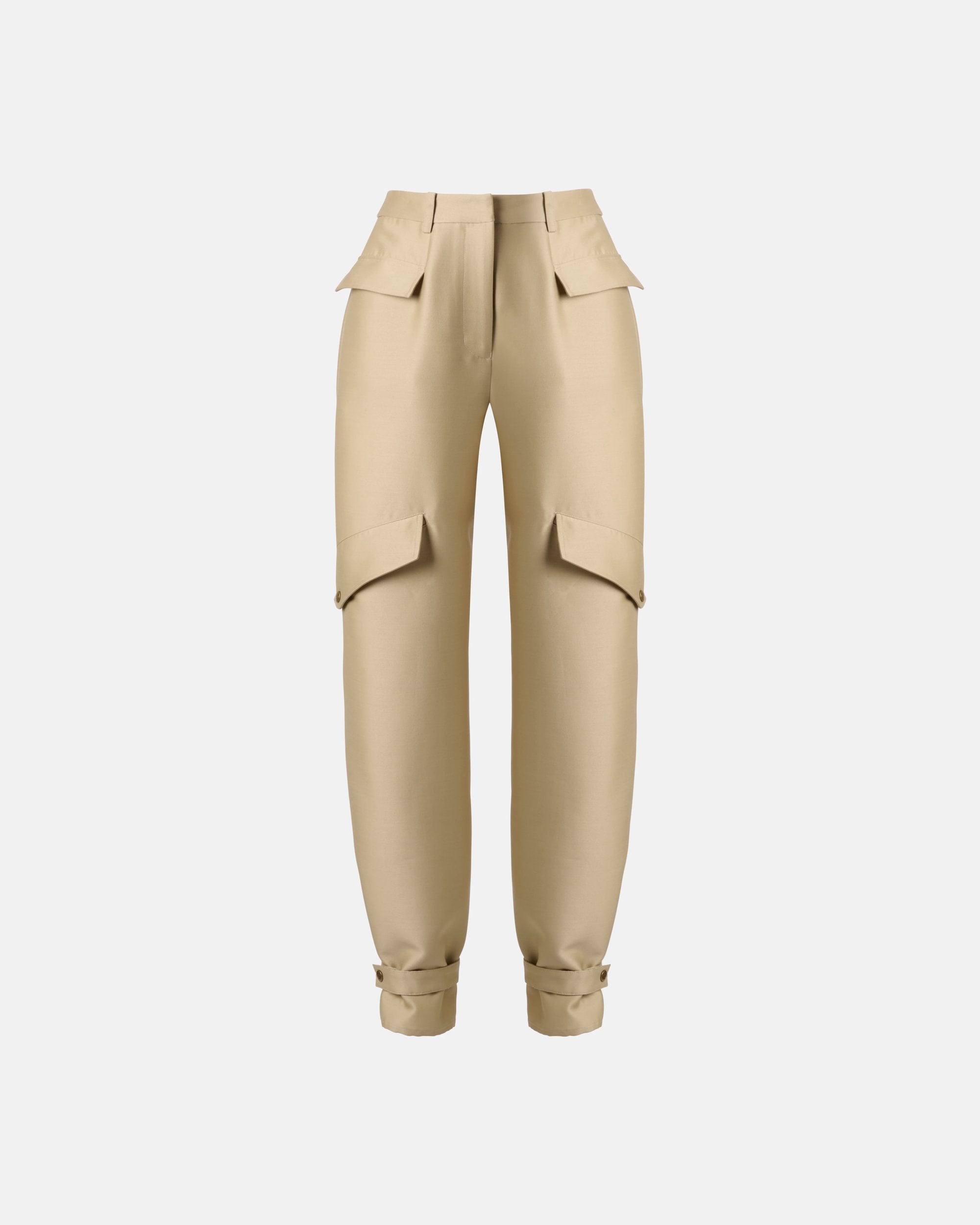 WOOL AND SILK MIX TAILORED POCKET TROUSER