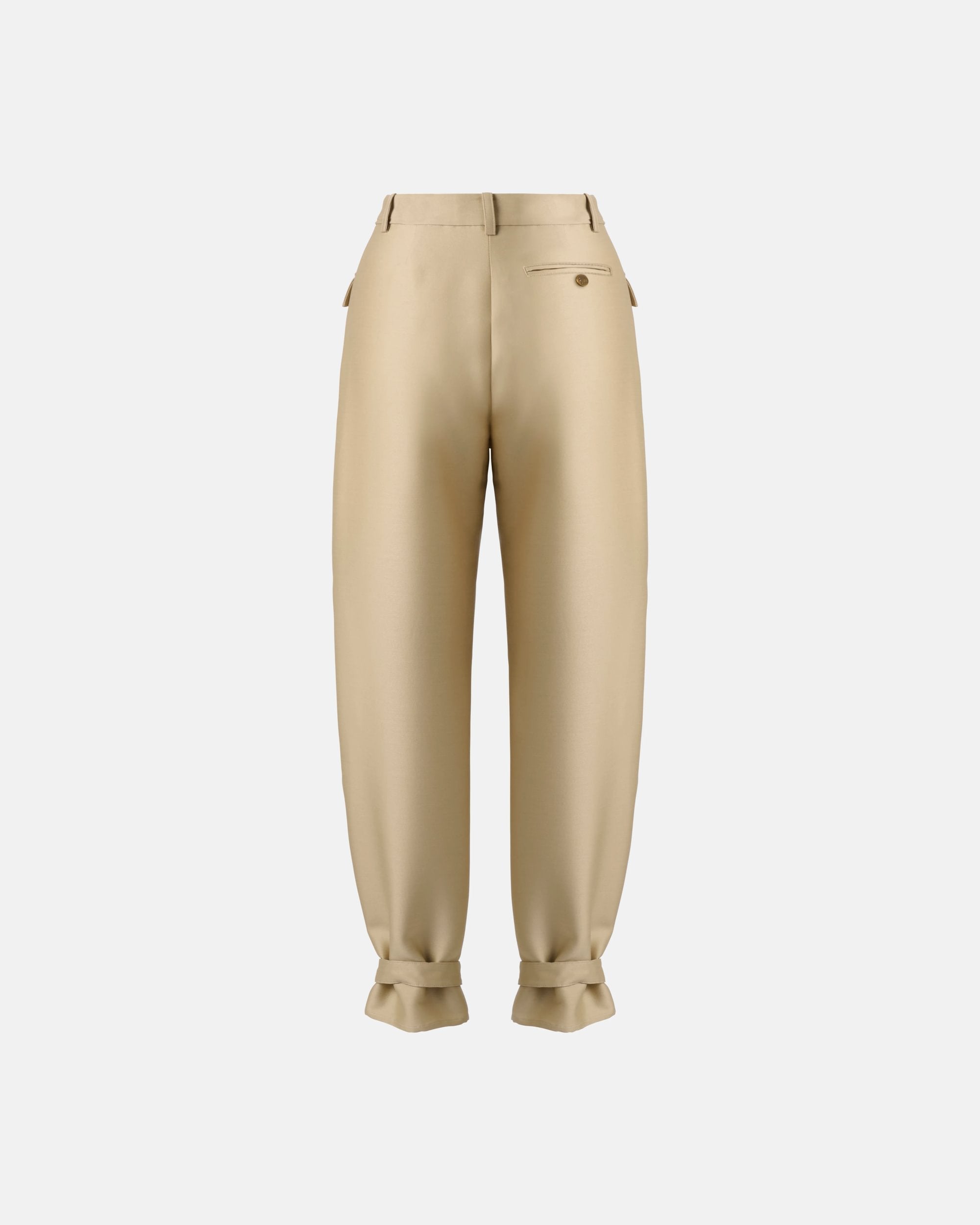 WOOL AND SILK MIX TAILORED POCKET TROUSER