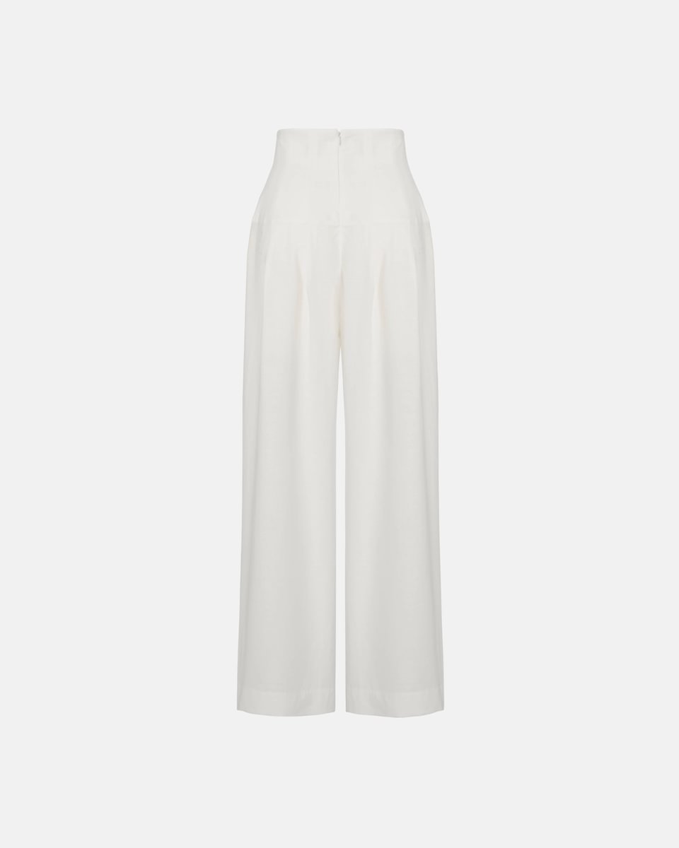 SUPER HIGH-WAIST TROUSERS IN WHITE