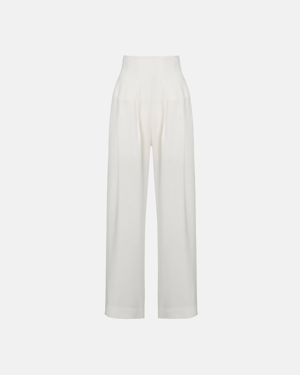 SUPER HIGH-WAIST TROUSERS IN WHITE
